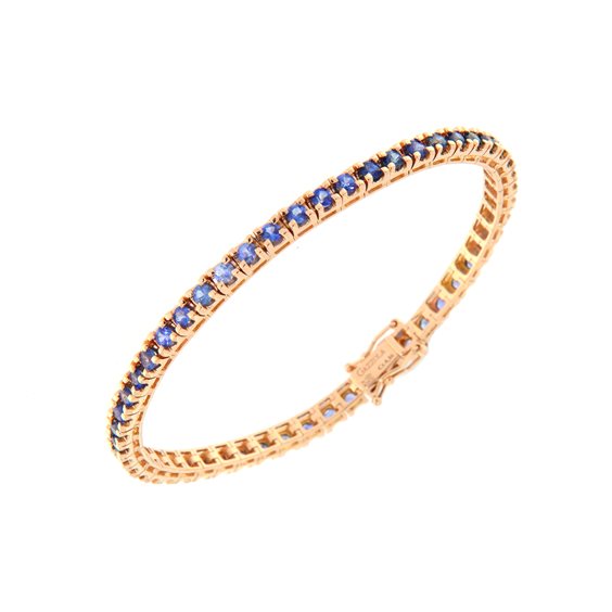 Bracciale Gazzola Donna Tennis in Oro rosa Zaffiro 4.16 Ct FC-BT104#..9BDORLU - FC-BT104#..9BDORLU
